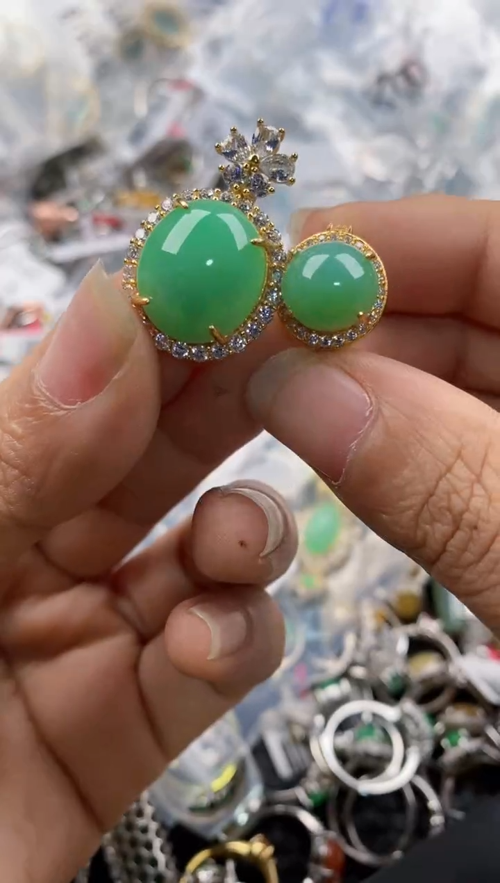 银S925镶嵌戒指翡翠888---1