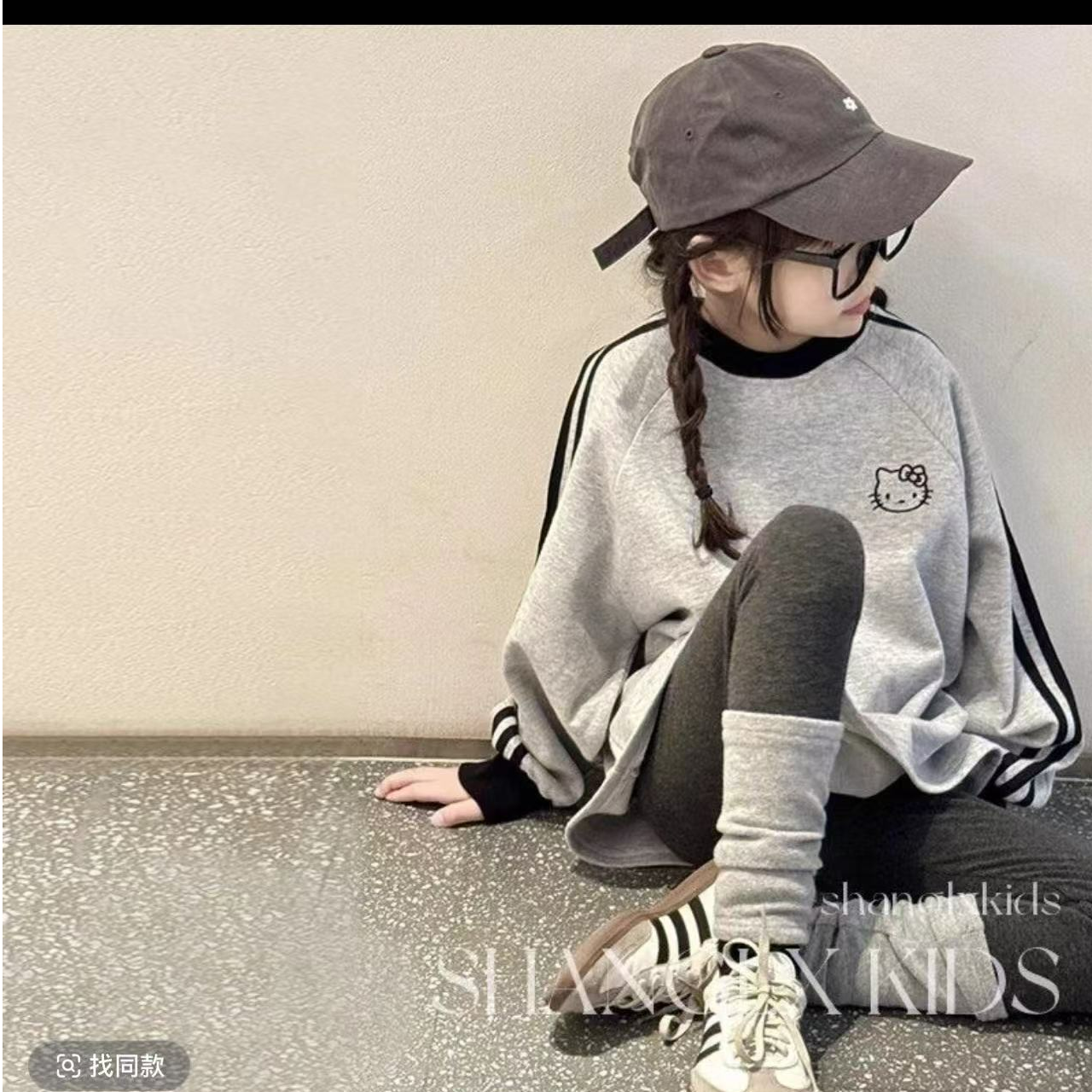 女冬季加绒加厚款卫衣运动春装中大童套装洋气秋季外套