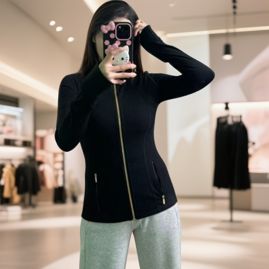 立领修身瑜伽服长款薄款一毛毛一样样