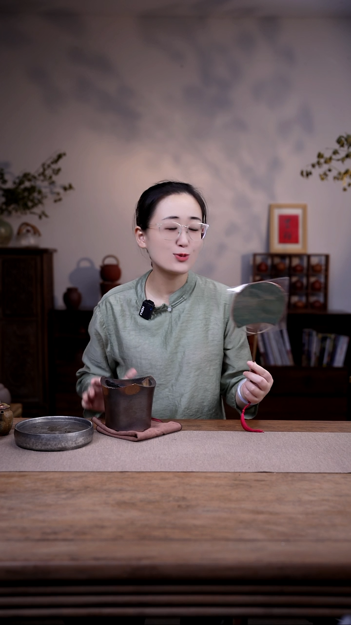 茶壶紫砂绿色扇子