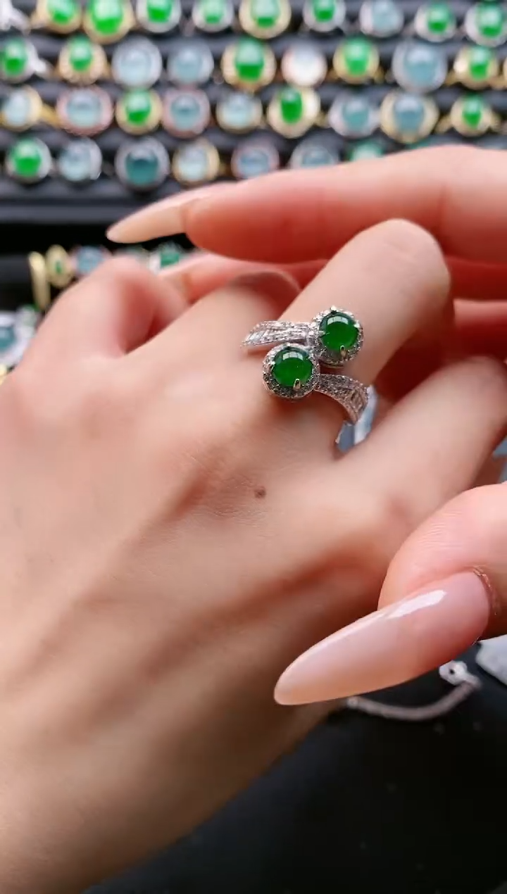 【闪购商品】翡翠戒指银S925镶嵌1111111