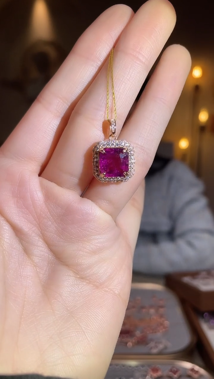 银S925镶嵌颈饰碧玺颈饰