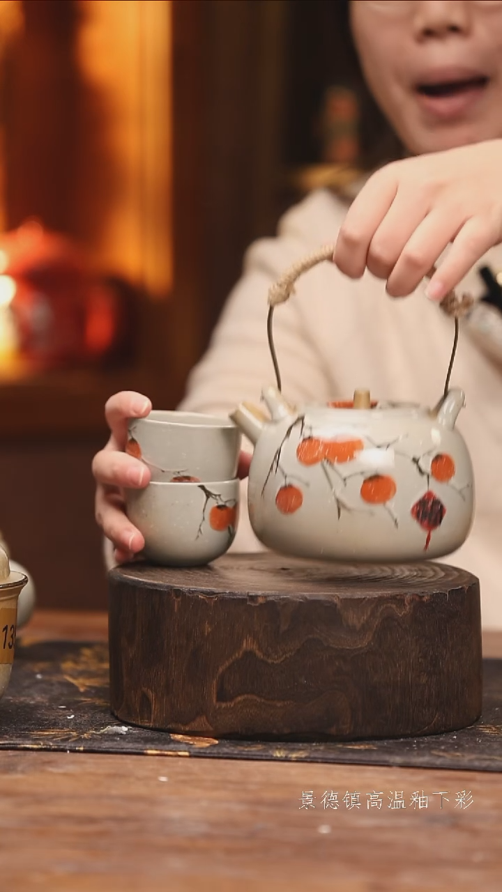 陶瓷景德镇高温釉下手绘陶瓷@L830@