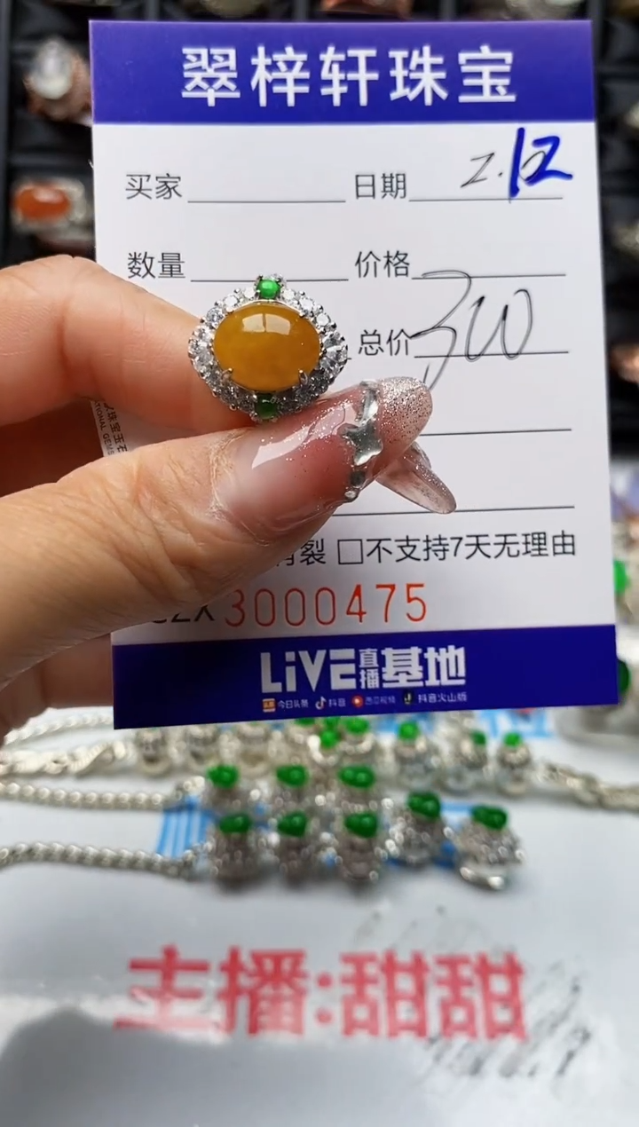 【闪购商品】翡翠戒指银S925镶嵌0475