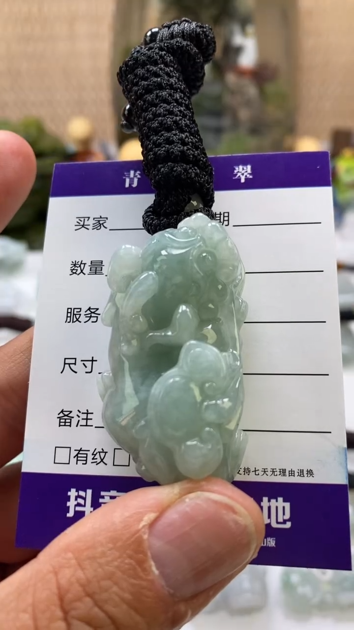 【闪购商品】翡翠颈饰未镶嵌多人如意貔貅