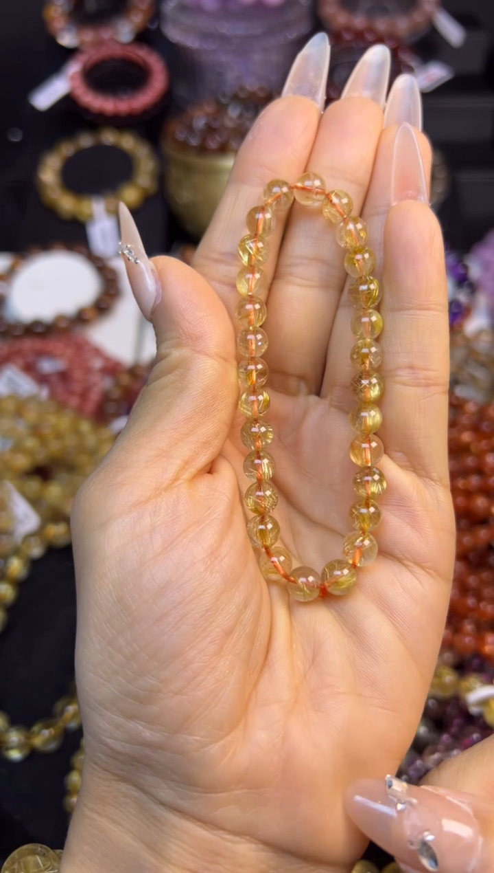 未镶嵌手串水晶金发晶6.7mm