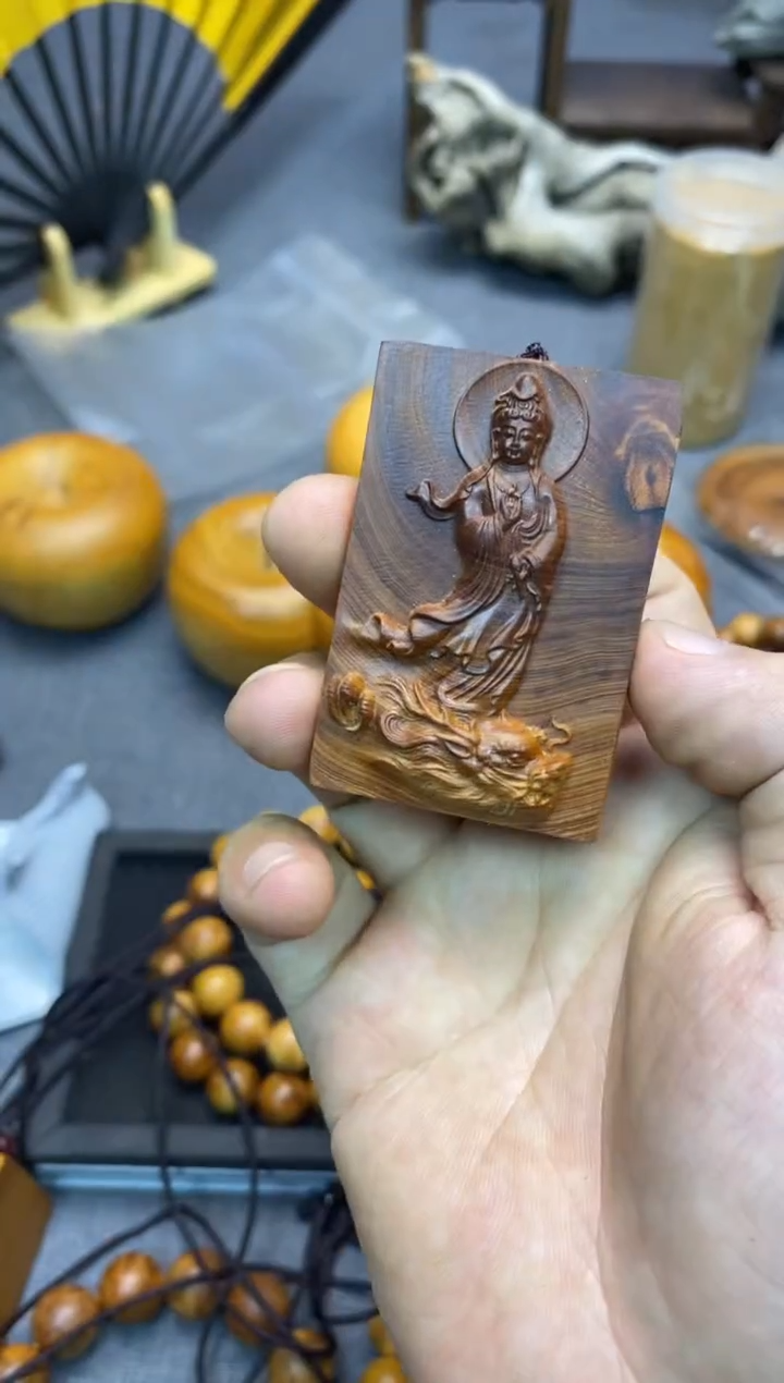 柏木（崖柏）2**米太行陈化崖柏观音佛牌（津诚林）