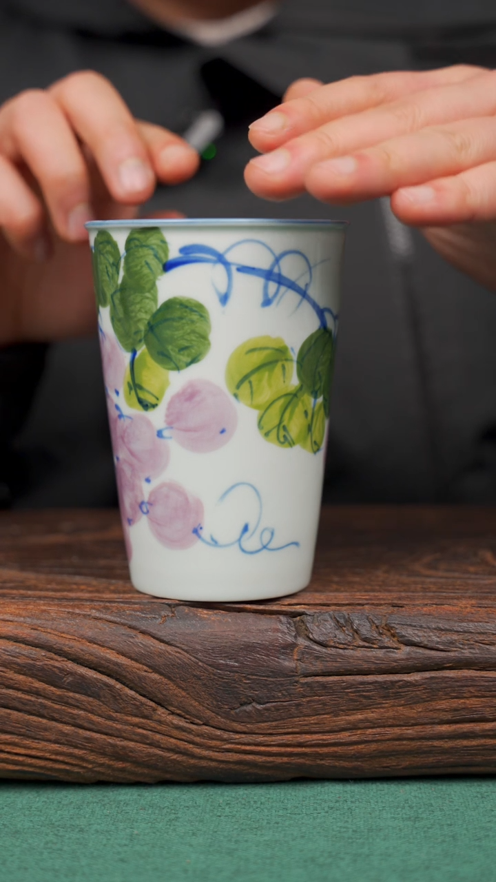 【闪购商品】瓷片33景德镇杯釉下手工手绘瓷器