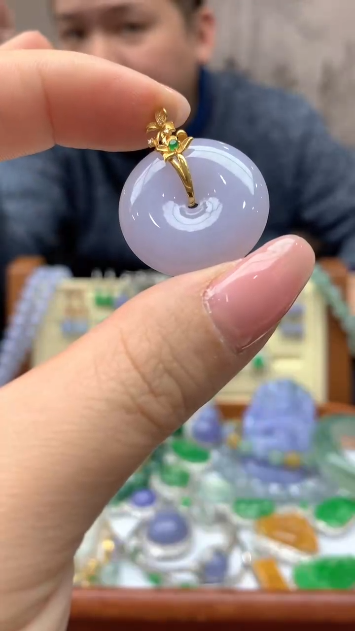 【闪购商品】翡翠颈饰18K金镶嵌171-天然翡翠