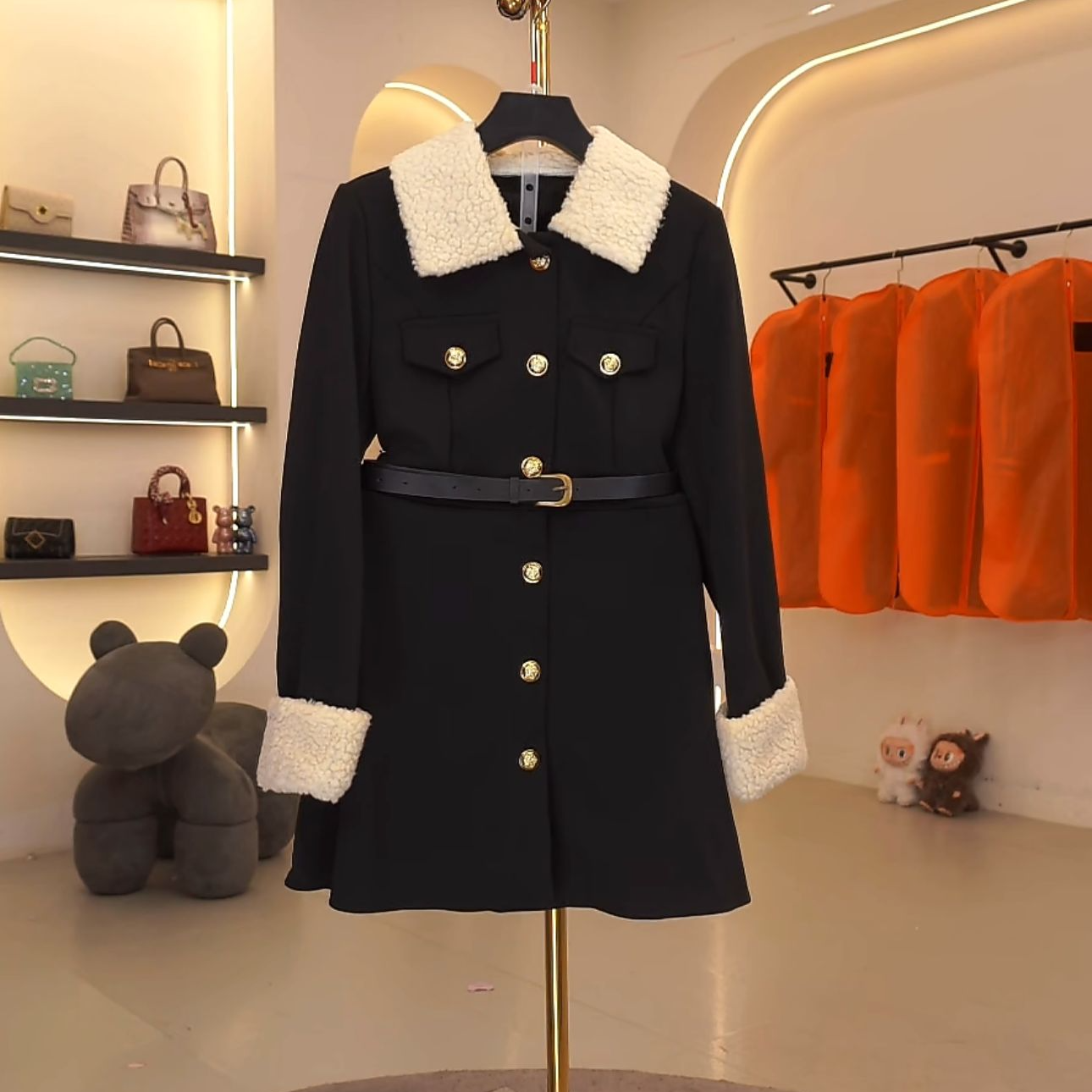 赫本风妈妈款女连衣裙小香风气质法式高腰连衣裙FF1104