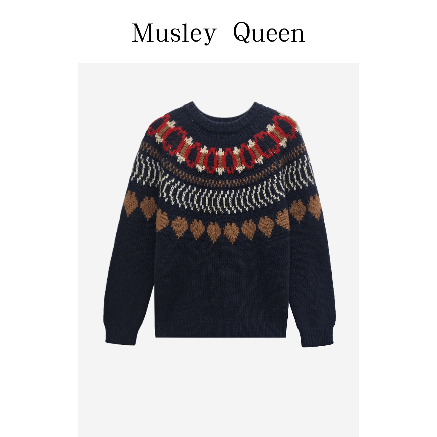 【费尔岛】MusleyQueen羊毛羊绒宽松圆领JC03-295-58791针织