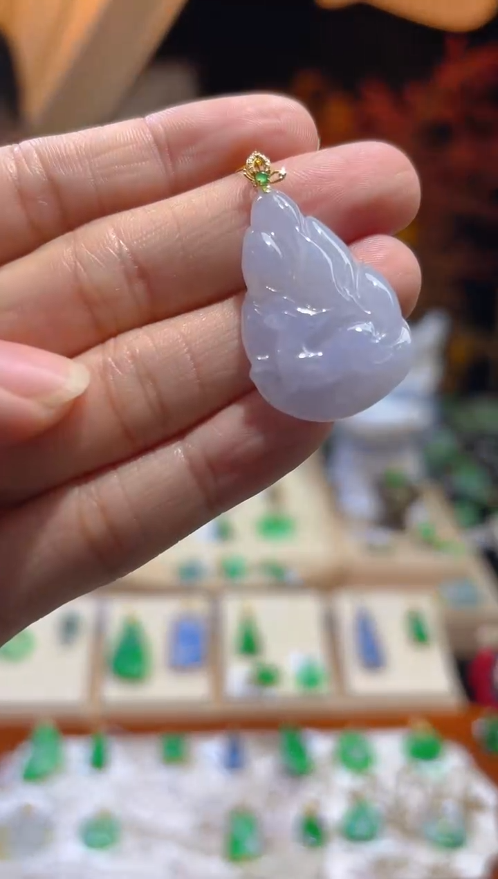 【闪购商品】翡翠颈饰18K金镶嵌假一赔三