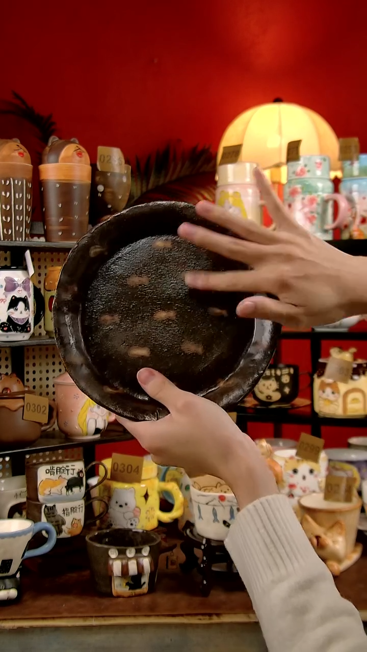 盘瓷DIY景德镇创意手工陶瓷卡通风紫砂泥盘