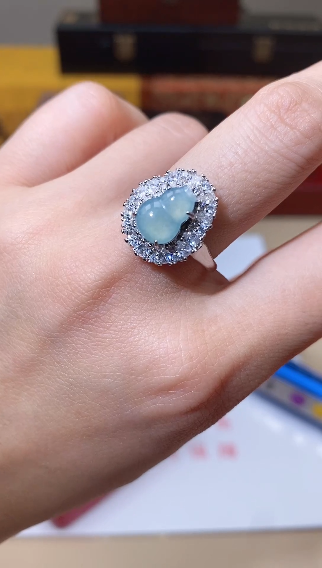 【闪购商品】翡翠颈饰合金天然A货翡翠戒指