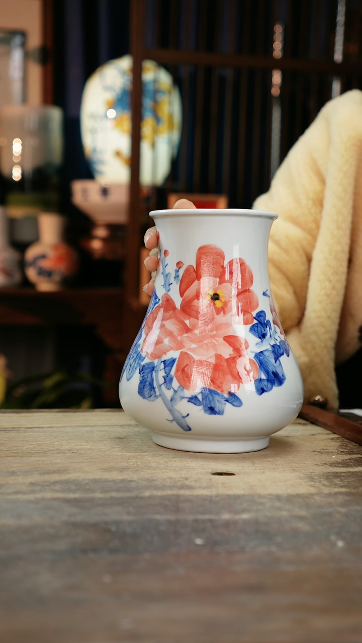 【闪购商品】瓷片景德镇纯手工釉下彩精品花瓶