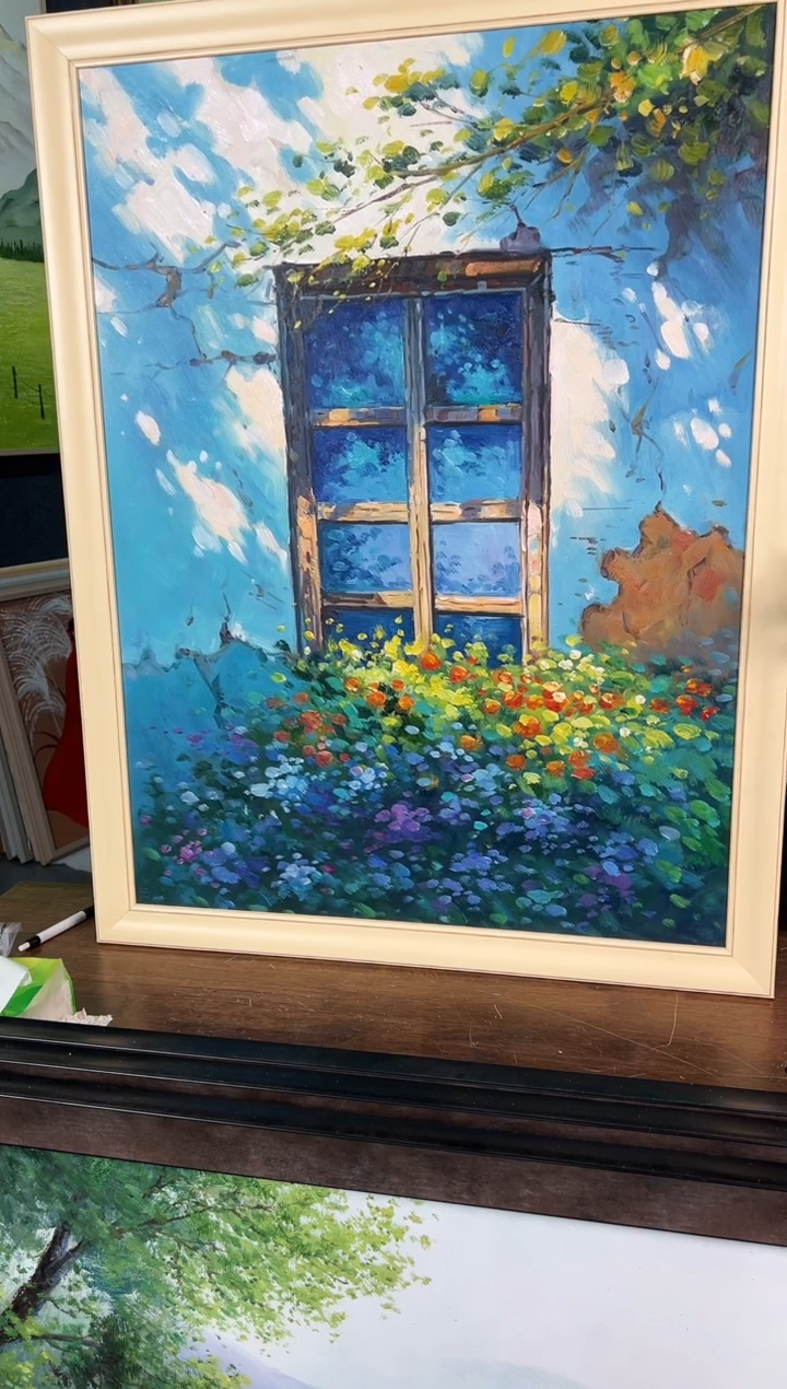 【闪购商品】油画13号 60*80窗花-手绘油画