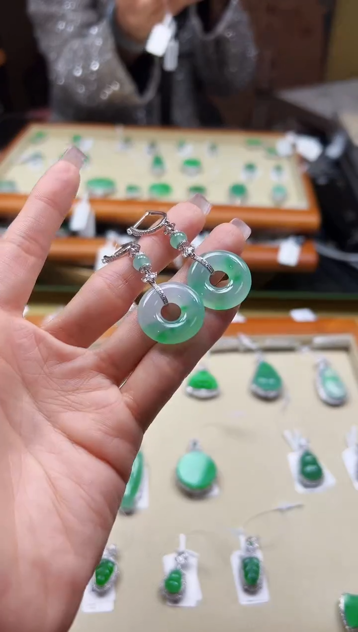 【闪购商品】翡翠耳饰18K金镶嵌DFZ0214-12