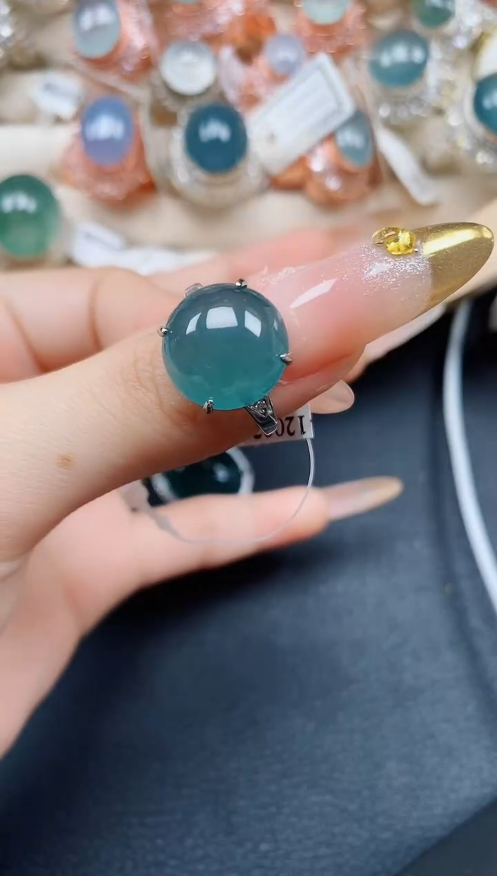 【闪购商品】翡翠戒指银S925镶嵌翡翠