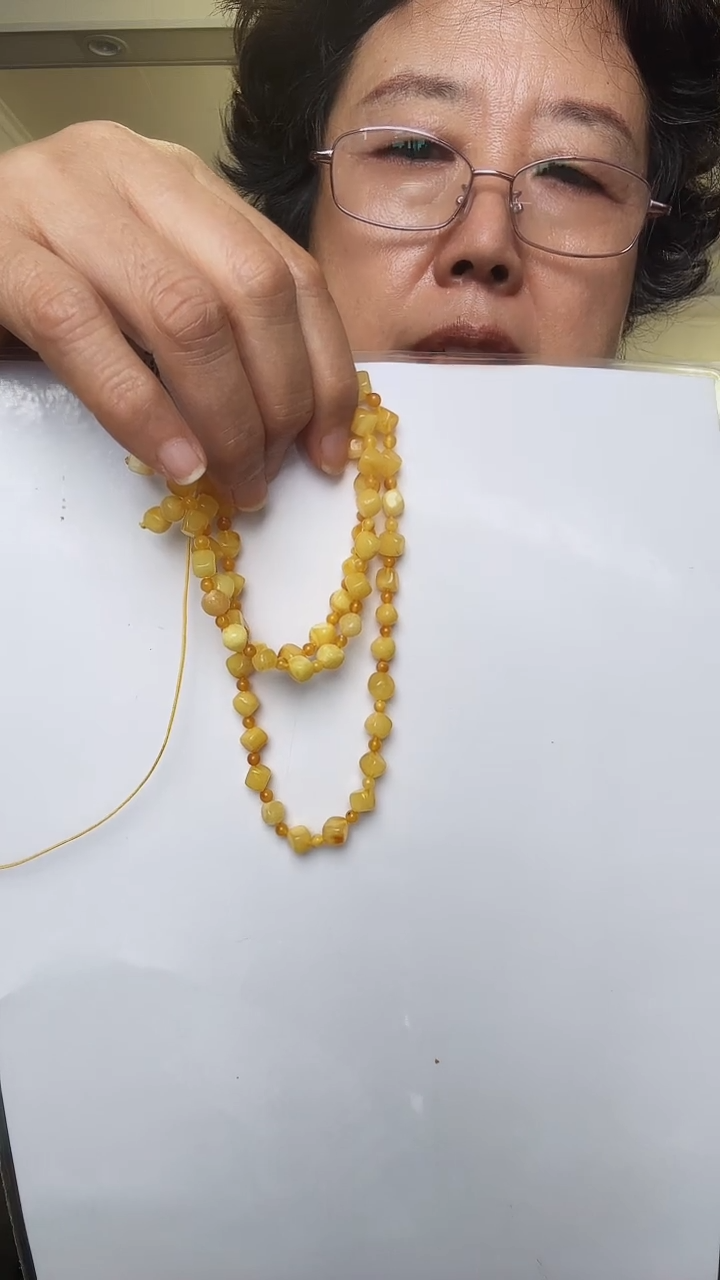琥珀项链未镶嵌??链