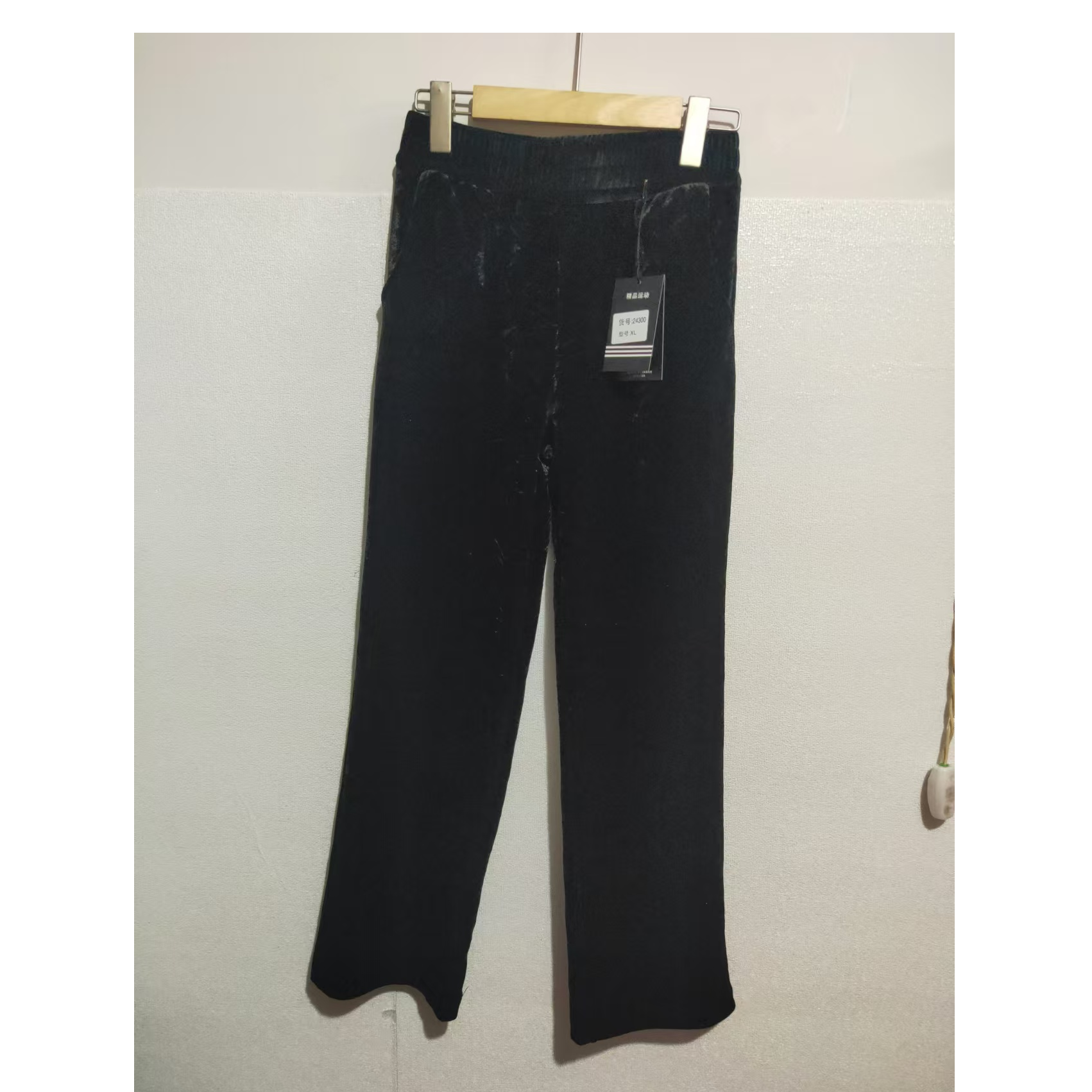 女士春款醋酸金丝绒抓花直筒裤春秋款醋酸丝绒