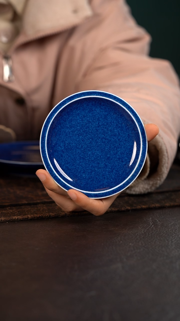 【闪购商品】杯初蓝舍洒蓝纯色小杯垫