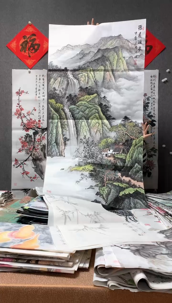 【闪购商品】国画沈泳江手绘 四尺整张138*68cm