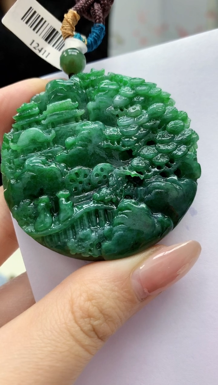 【闪购商品】定制翡翠未镶嵌3123jw-毛货挂件107