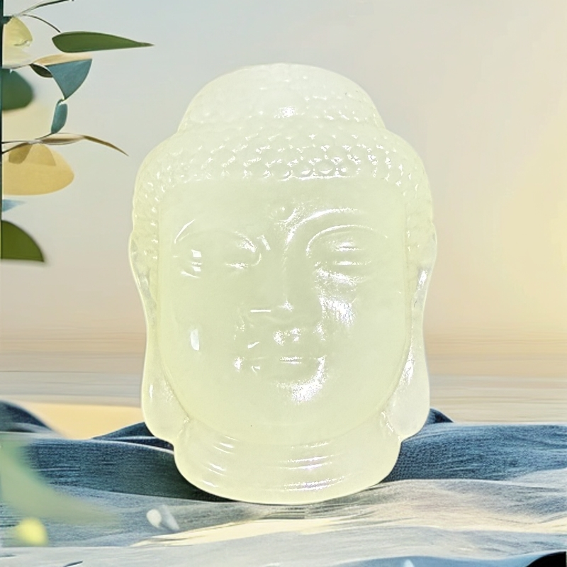 （直播间福利价）纯天然和田玉高冰青白色佛头释迦摩尼吊坠多样发货