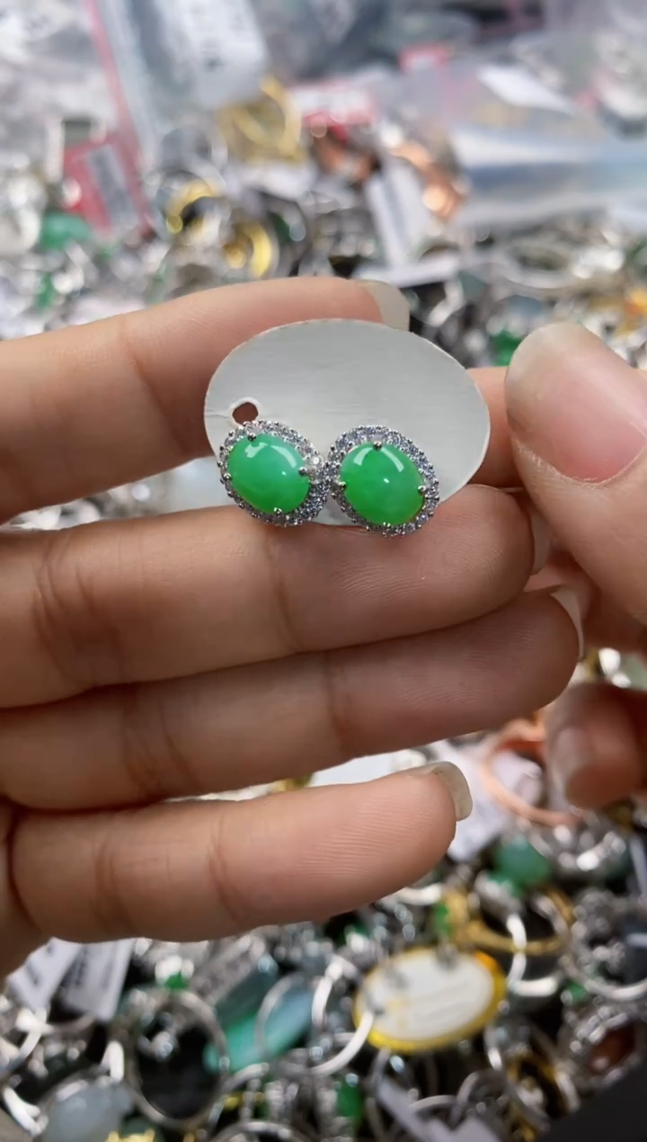 银S925镶嵌戒指翡翠333---2