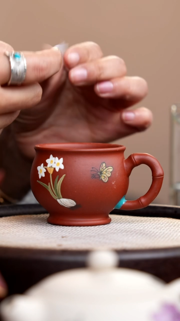 茶壶紫砂底槽清水仙手把杯