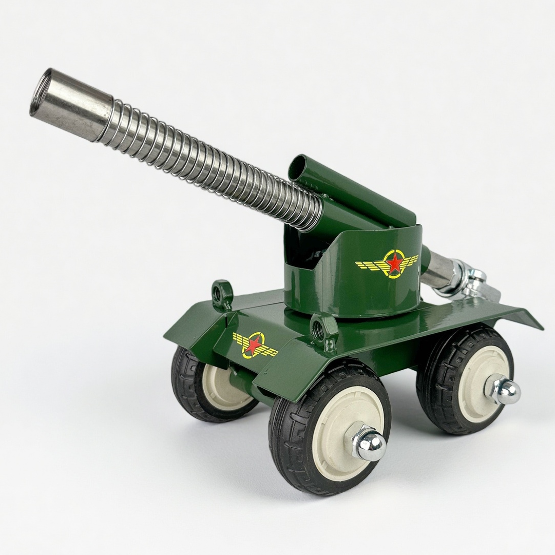 大型过年大炮模型坦克式四轮纯手工蝴蝶大炮连发摆件版减震