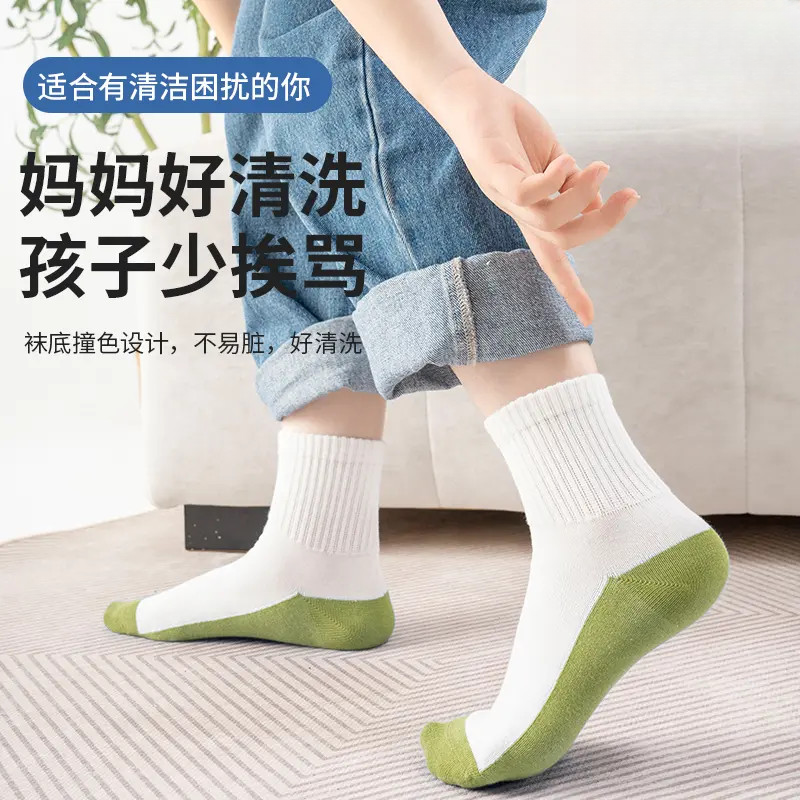 儿童春夏季不硌脚袜子防臭中筒百棉抑菌学生耐脏运动棉袜zz商品图