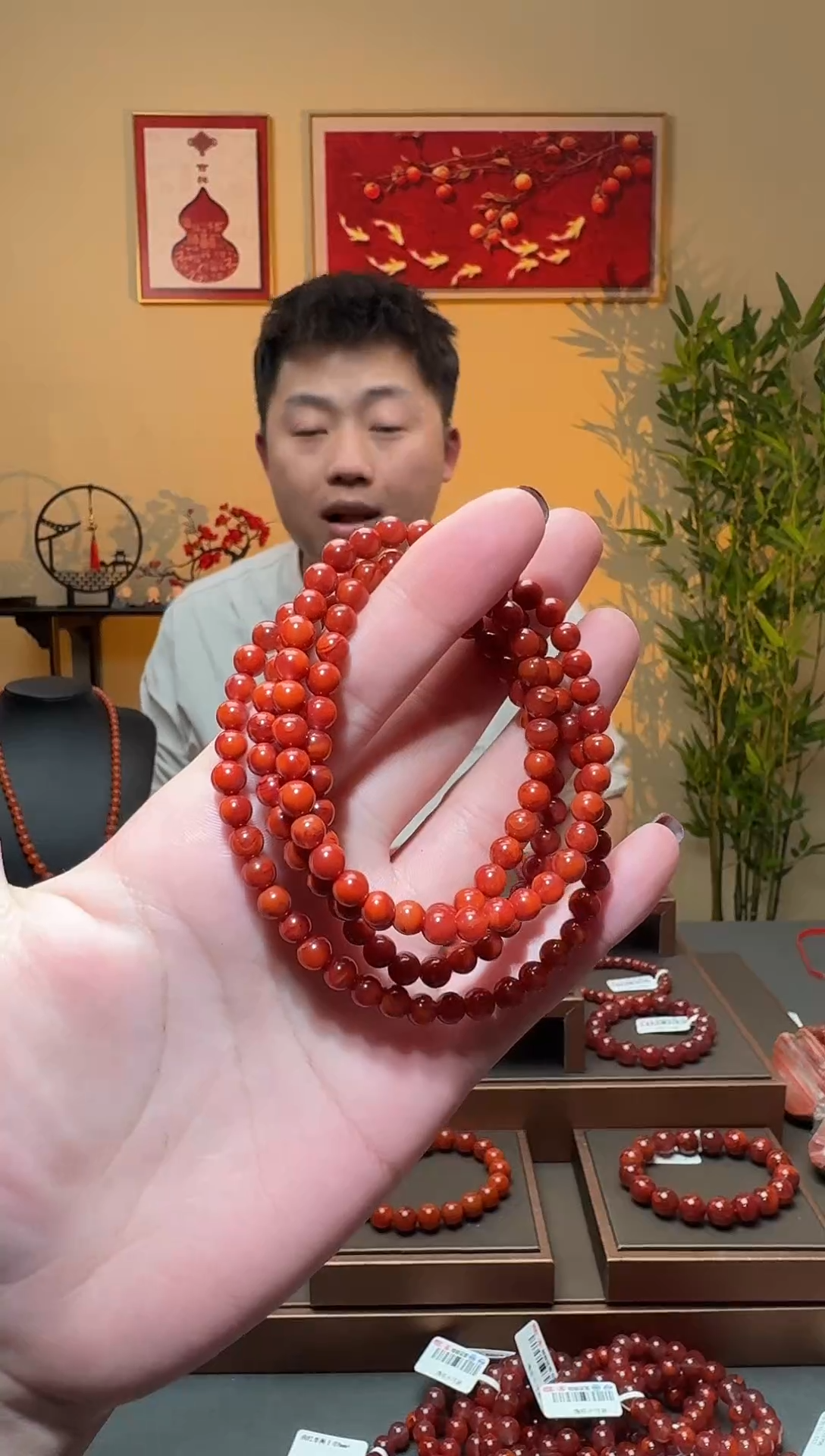 【闪购商品】南红玛瑙手链未镶嵌一条约5mm 多样性发货