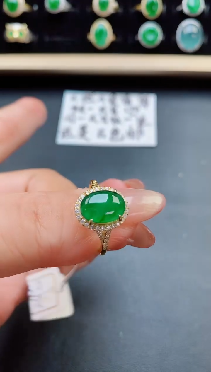 翡翠戒指银S925镶嵌321321