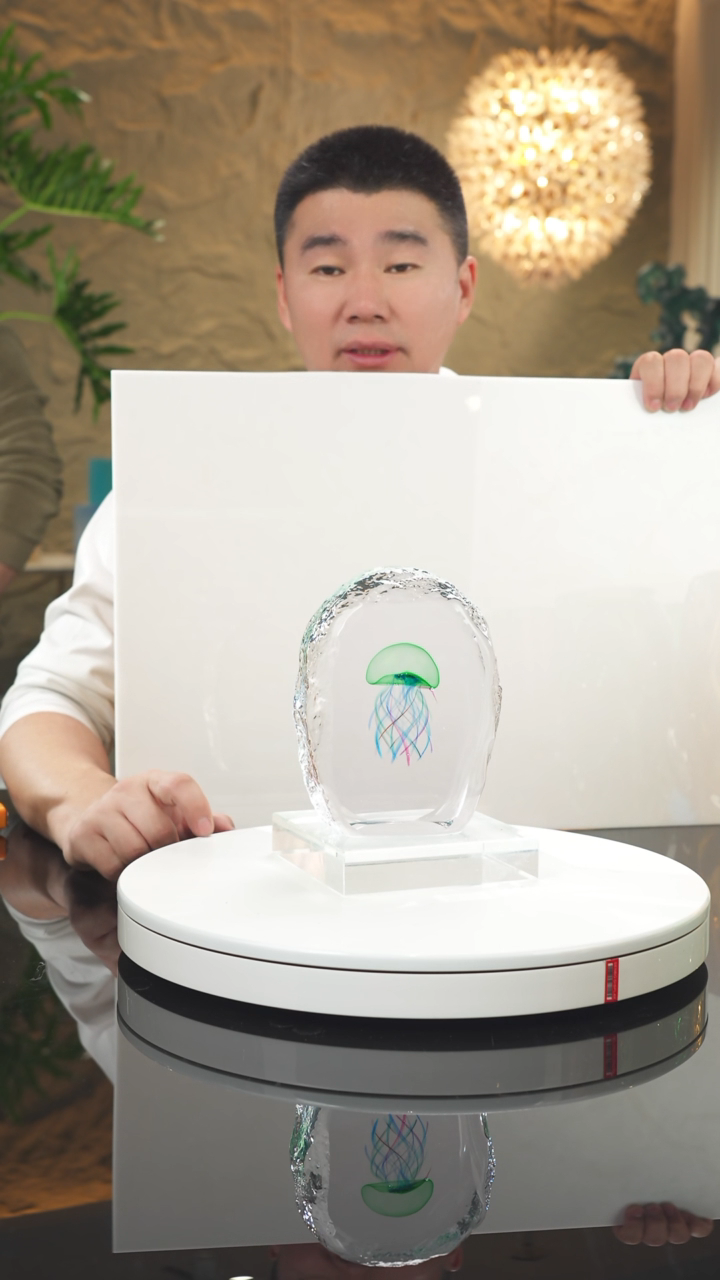 【闪购商品】瓷片福利绿色水母摆件小号