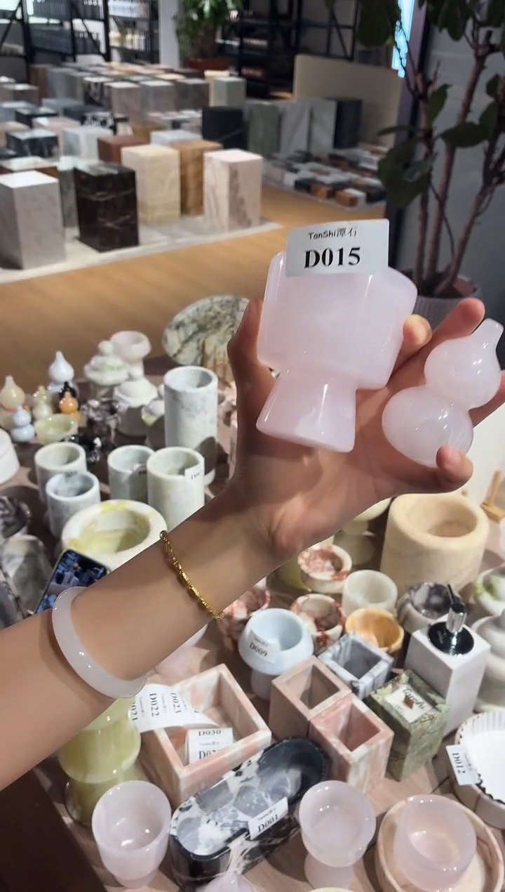 石材D015粉玉套装