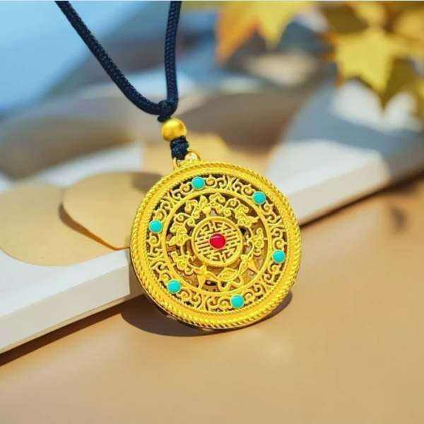 金色圆盘名族风双面时尚创意饰品