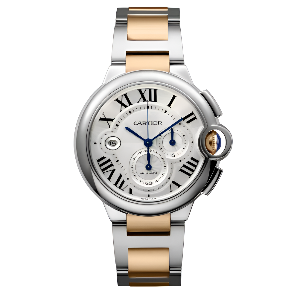 99新 Cartier/卡地亚 蓝气球计时W6920063/44mm/间金钢带机械男表