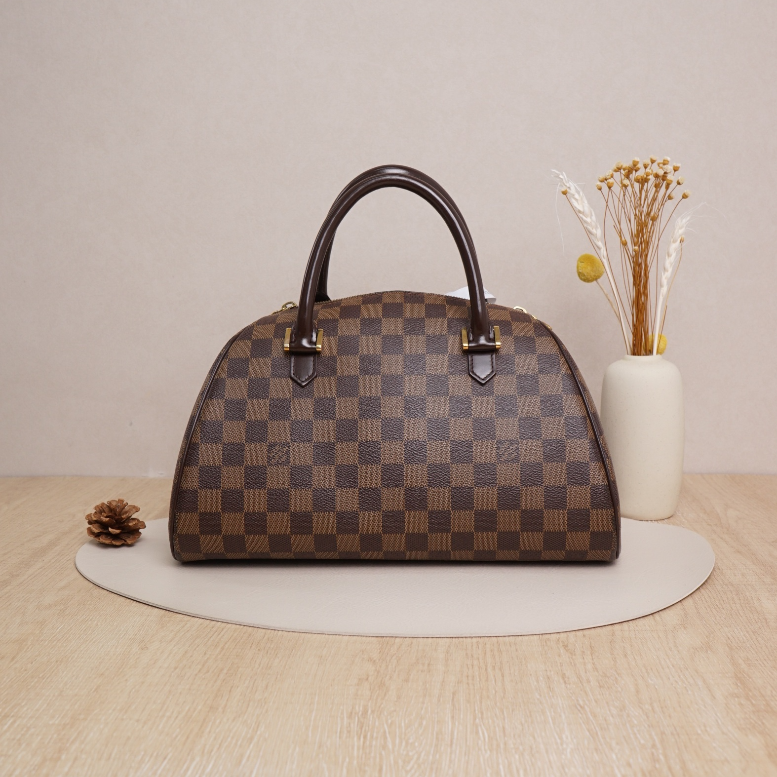 95新 LouisVuitton/路易威登 手提元宝包棕棋盘格/DS046000