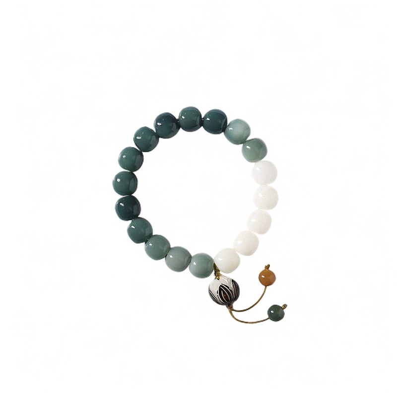 【小岛】渐变玉化莲花菩提手串FLP078/YS078