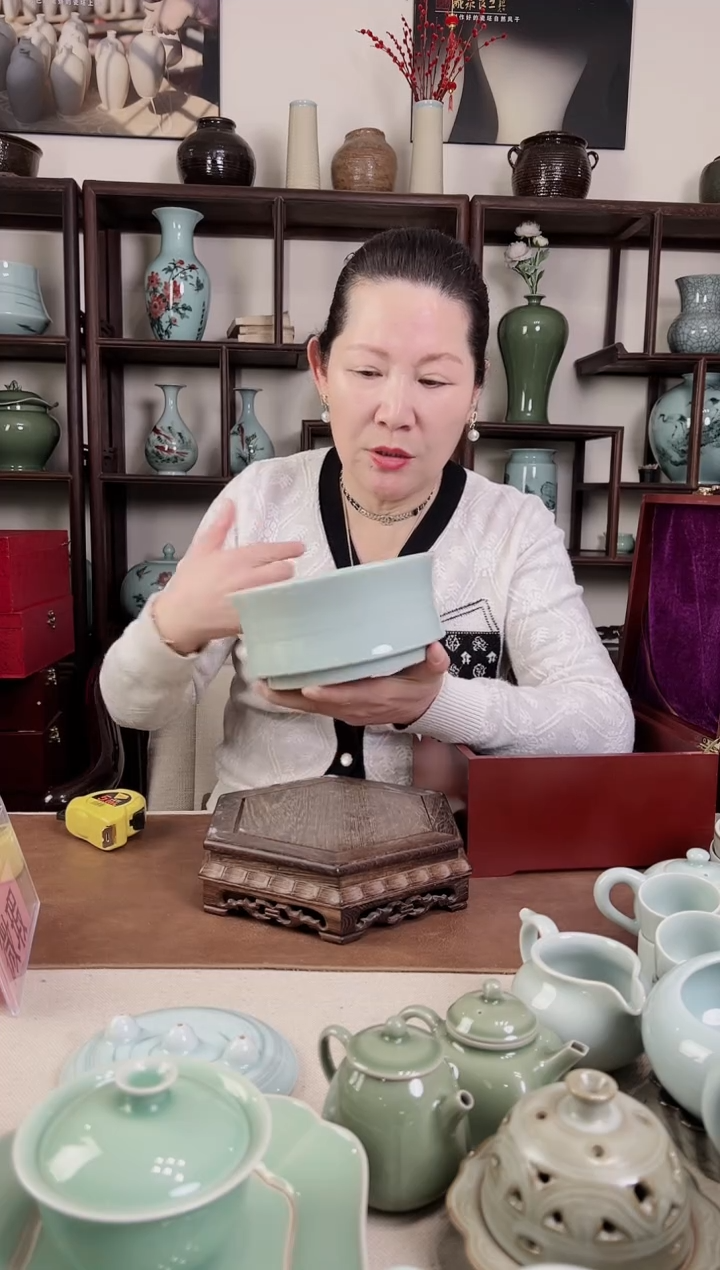 【闪购商品】杯纯手工 粉青 旋纹钵B