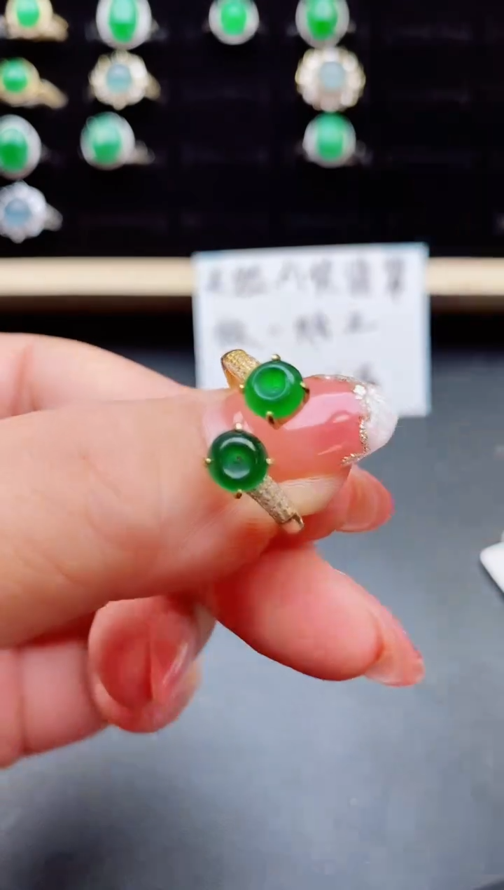 【闪购商品】翡翠戒指银S925镶嵌08080