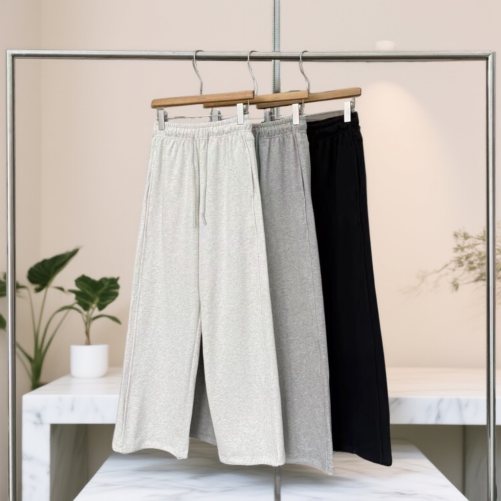 秋原瞳-190松紧腰卫裤高腰时尚休闲百搭宽松抽绳纯色显瘦