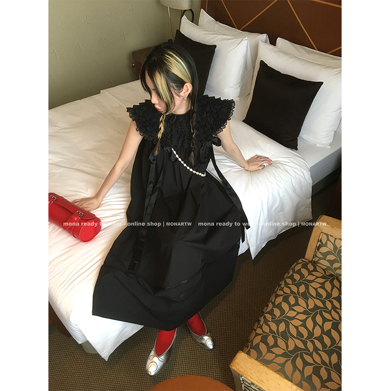 【Mona张绮贤】MONA 100棉 复古慵懒宽松连衣裙O125Q01440