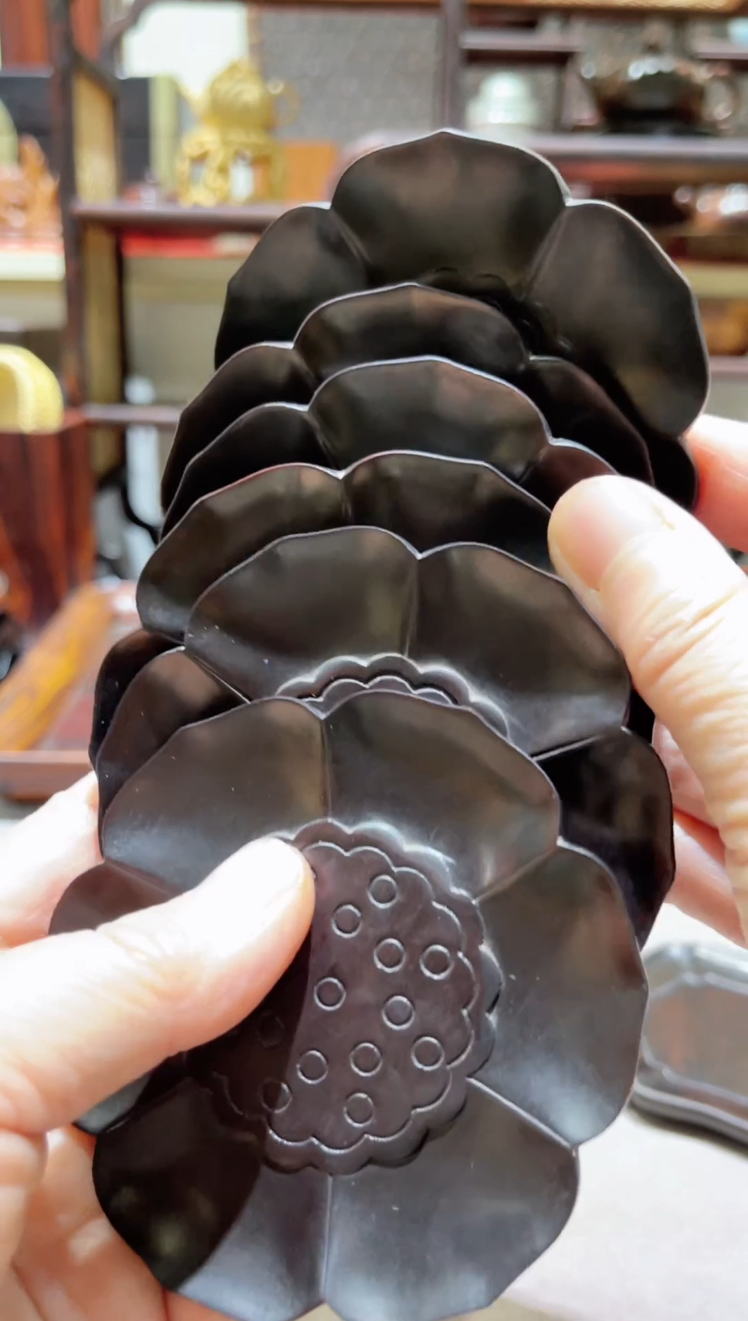 【闪购商品】木精品木雕莲花6片精工细作