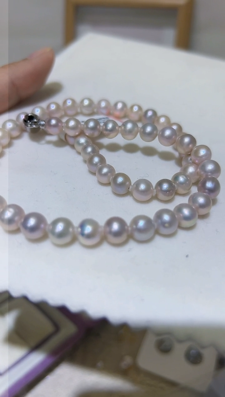 【闪购商品】淡水珍珠项链银S925镶嵌58淡水珍珠199