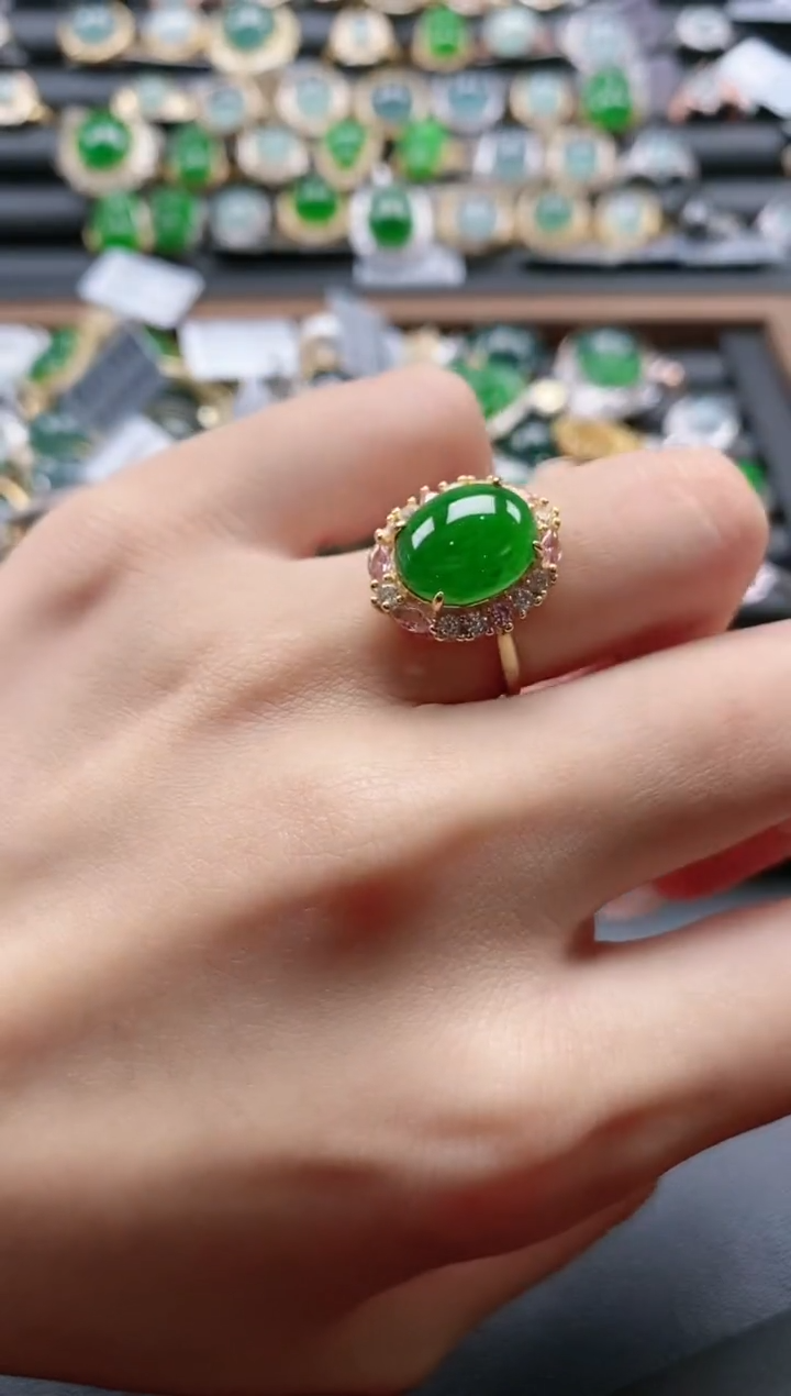 【闪购商品】翡翠戒指银S925镶嵌51511