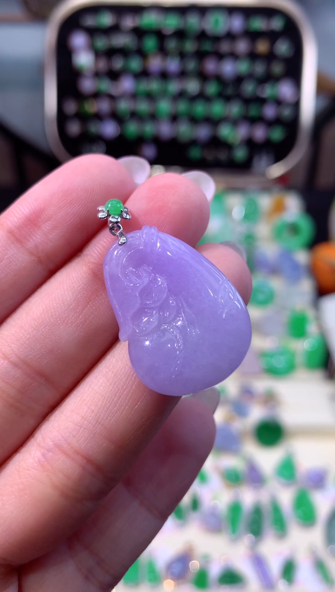 【闪购商品】翡翠颈饰18K金镶嵌缅甸天然A货翡翠