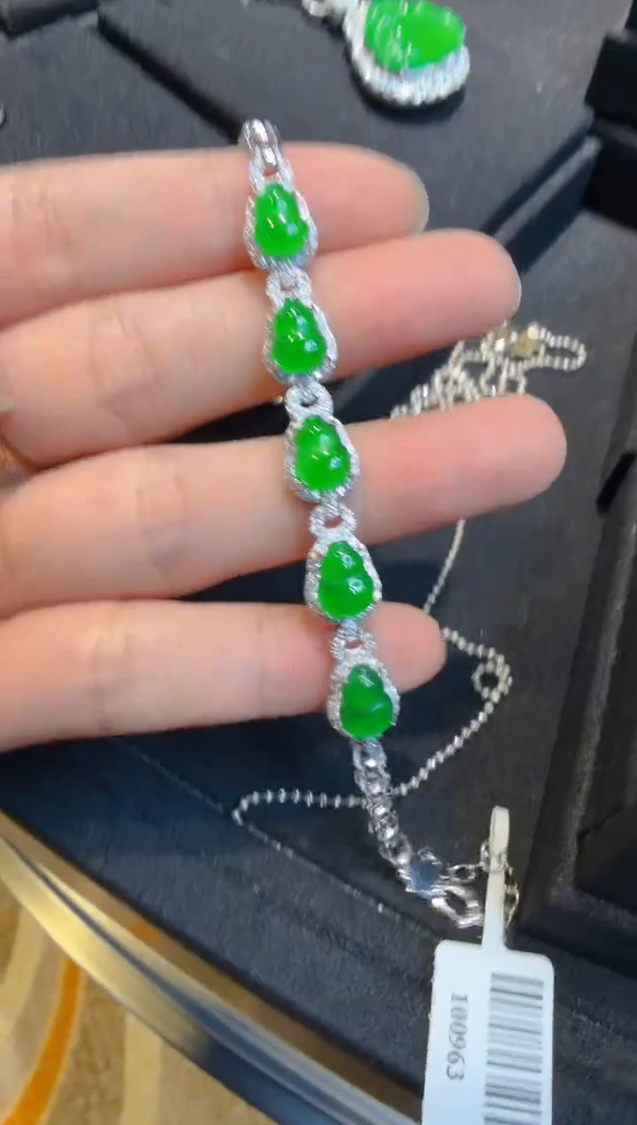 银S925镶嵌手链翡翠多样性团购发一件