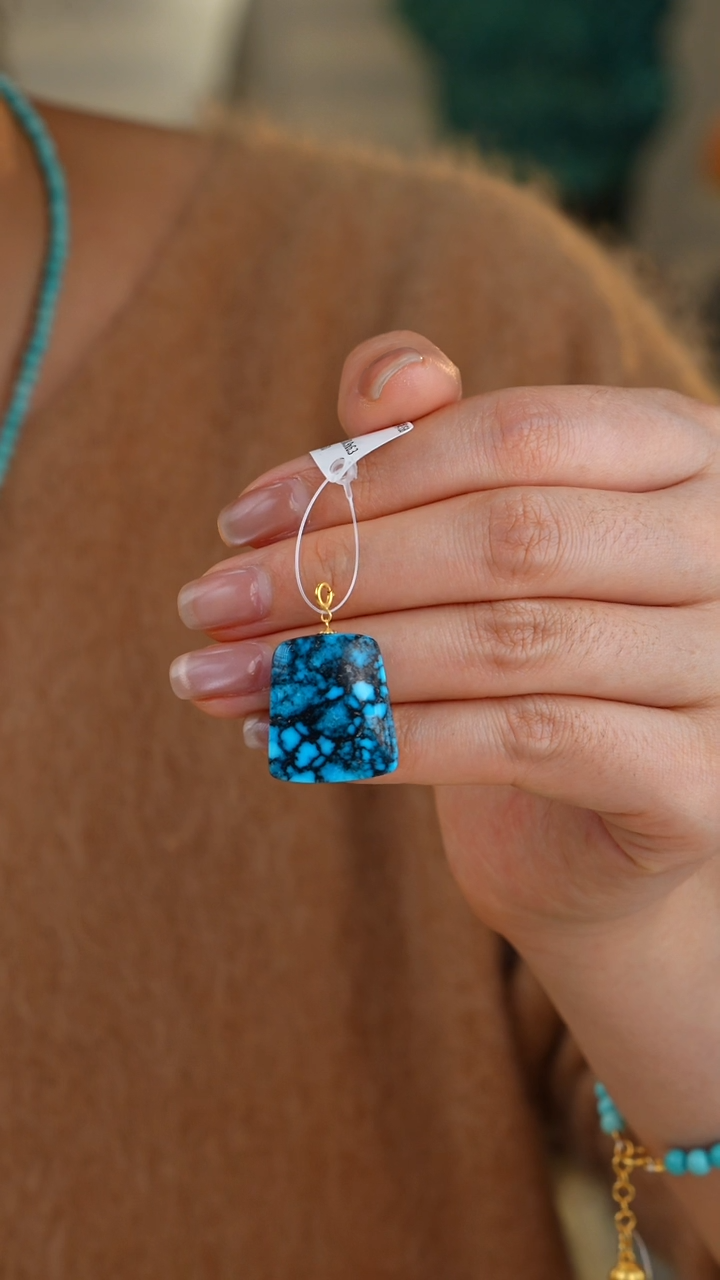 【闪购商品】绿松石吊坠(不含链)18K金镶嵌1